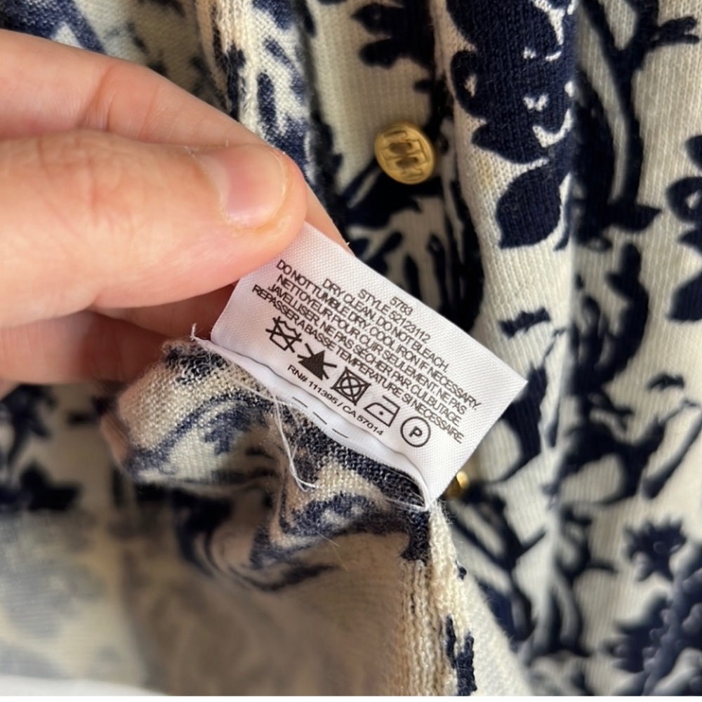 Tory Burch Floral Cardigan, Size S - Picture 8 of 9